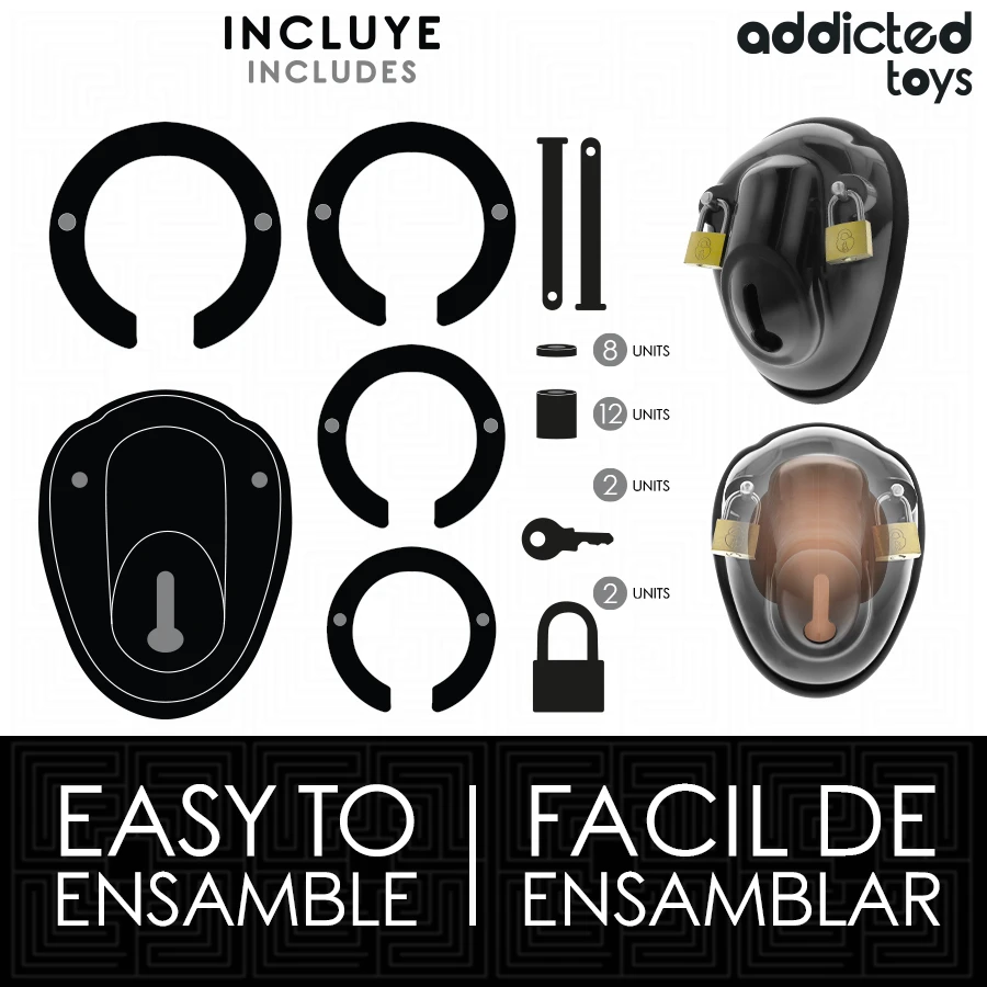 ADDICTED TOYS LOCKED - BEZKLUCZYKOWA KLATKA NA PENISA 11,5 CM